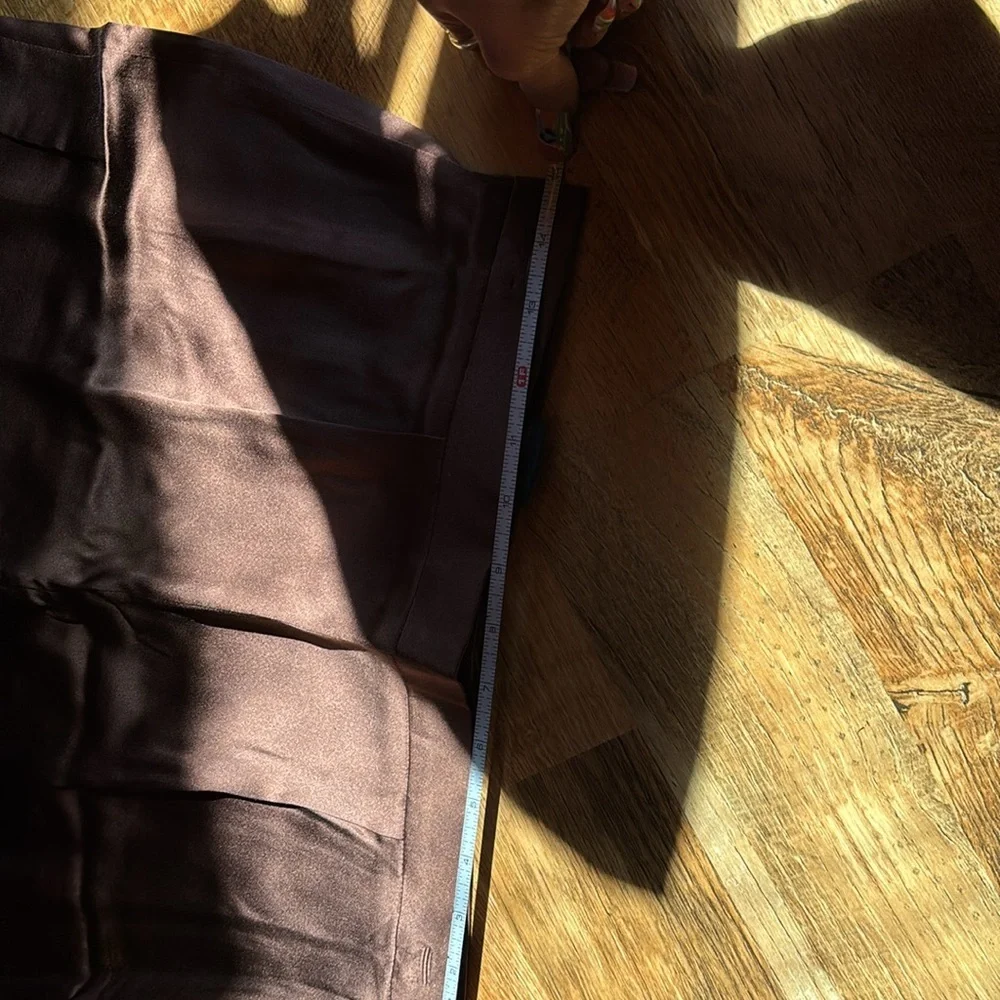 High-Rise Wide-Leg Black Satin Pants - Picture 9 of 11